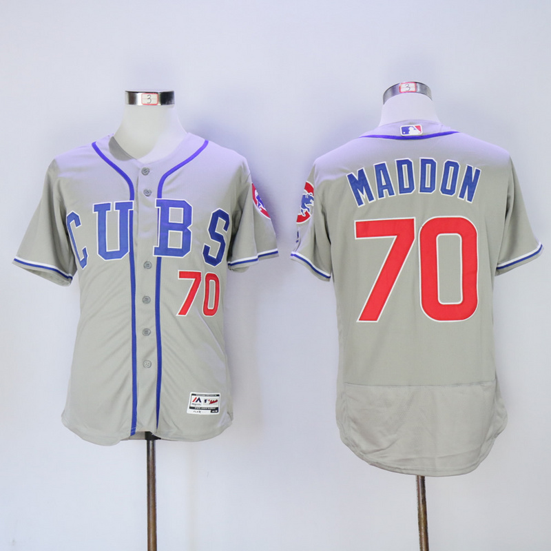 Men Chicago Cubs #70 Maddon Grey CUBS MLB Jerseys